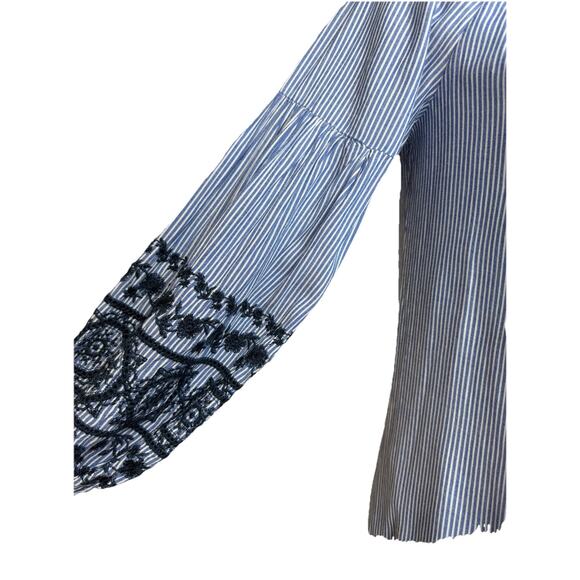 Vince Camuto Women's Shift Dress Sz 10 Embroidered Off-The-Shoulder Lined - Picture 4 of 11